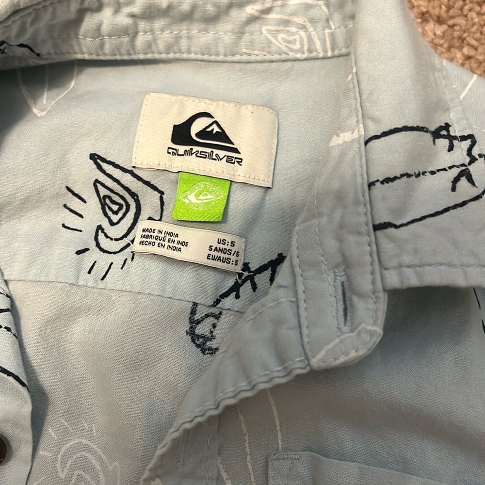 Boys, Quicksilver button up shirt
